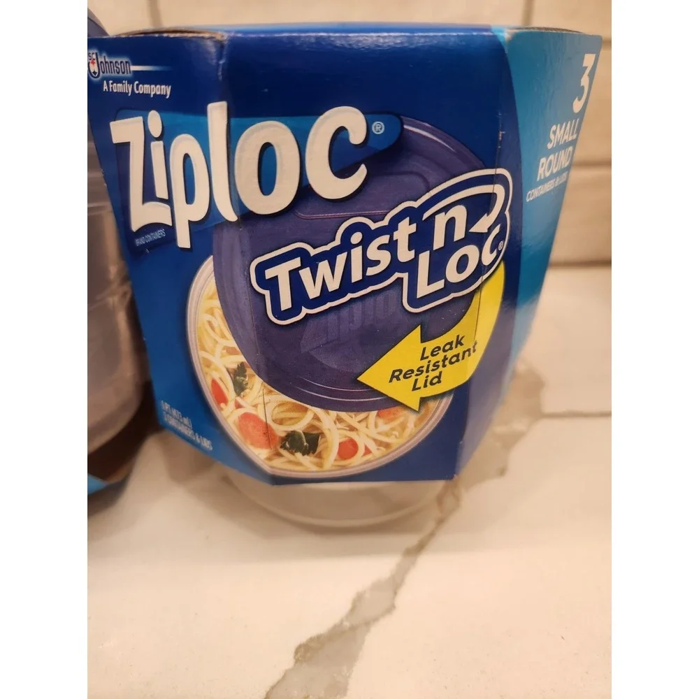 Lot of‎ 2 -Ziploc Twist n Loc 3-Pack Small Round & 4-Pack Med Smart Snap Bowls